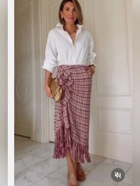 ZARA LIMITED EDITION FRINGED STRUCTURED SKIRT